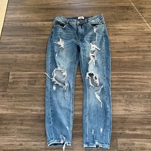 I&M Black Label Boyfriend Distressed high rise jeans size 7